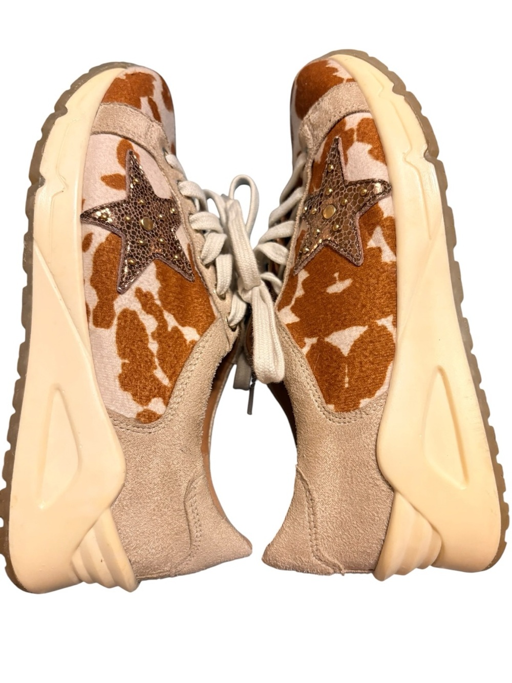 Sneakers Size 9 Cow Print Star Detail Myra - Picture 6 of 9